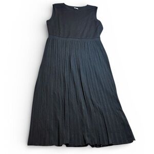 ASOS Black Sleeveless Maxi Dress stretch pleated sz 8 like new